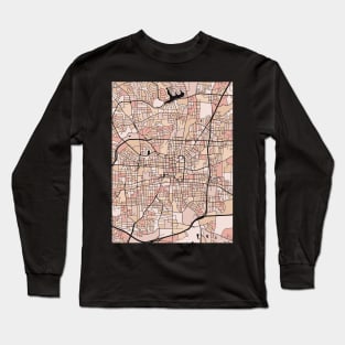 Greensboro Map Pattern in Soft Pink Pastels Long Sleeve T-Shirt